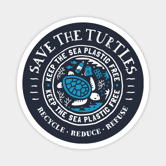 Save The Turtles - Keep the Sea Plastic Free Magnet by bangtees